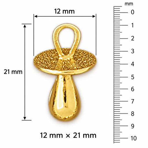 3 Dimensional Baby Pacifier Charm Pendant 14k Gold (2.6 Grams) Yellow Gold 14k