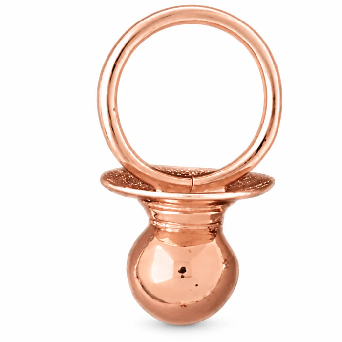 3 Dimensional Baby Pacifier Charm Pendant 14k Gold (4.5 Grams) Rose Gold 14k