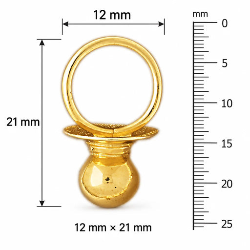 3 Dimensional Baby Pacifier Charm Pendant 14k Gold (4.5 Grams) Yellow Gold 14k