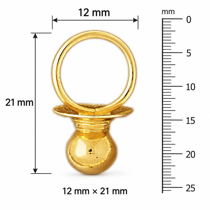 3 Dimensional Baby Pacifier Charm Pendant 14k Gold (4.5 Grams) Yellow Gold 14k