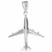 3D Airplane Jet Charm Pendant 14k Gold (3.8 Grams) White Gold 14k