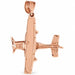 3D Airplane Jet Charm Pendant 14k Gold (4.4 Grams) Rose Gold 14k