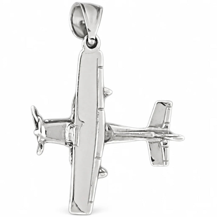 3D Airplane Jet Charm Pendant 14k Gold (4.4 Grams) White Gold 14k