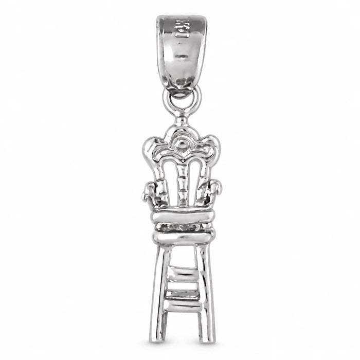 3D Baby Chair Charm Pendant 14k Gold (1.8 Grams) White Gold 14k