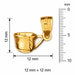 3D Baby Cup Charm Pendant 14k Gold Yellow Gold 14k