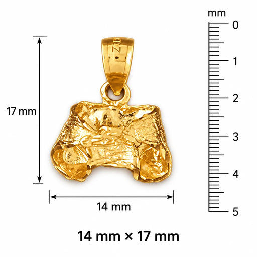 3D Baby Diaper Charm Pendant 14k Gold Yellow Gold 14k