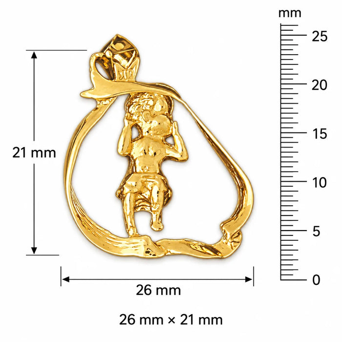 3D Baby Girl Charm Pendant 14k Gold Yellow Gold 14k