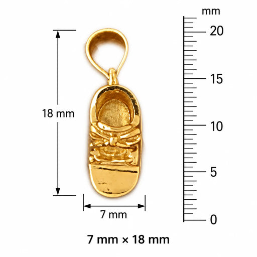 3D Baby Shoe Charm Pendant 14k Gold (2.6 Grams) Yellow Gold 14k
