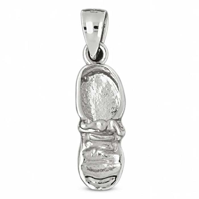 3D Baby Shoe Charm Pendant 14k Gold (3.1 Grams) White Gold 14k