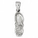 3D Baby Shoe Charm Pendant 14k Gold (3.1 Grams) White Gold 14k