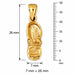 3D Baby Shoe Charm Pendant 14k Gold (3.1 Grams) Yellow Gold 14k