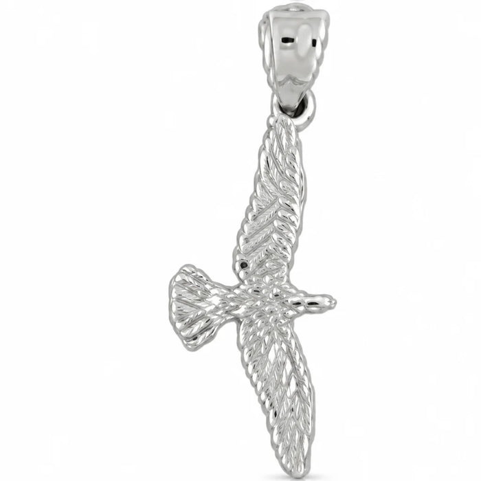 3D Bird Charm Pendant 14k Gold (0.9 Grams) White Gold 14k