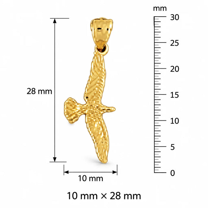 3D Bird Charm Pendant 14k Gold (0.9 Grams) Yellow Gold 14k