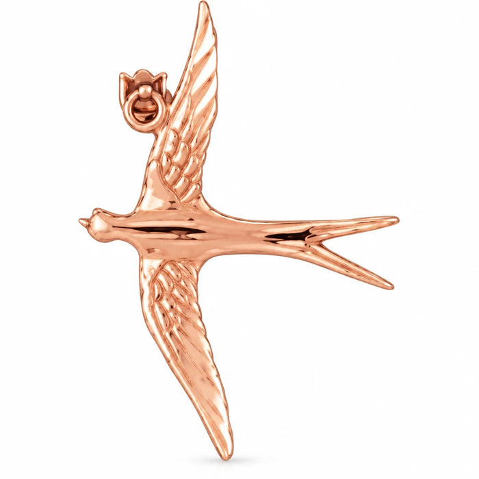 3D Bird Charm Pendant 14k Gold (2.5 Grams) Rose Gold 14k