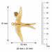 3D Bird Charm Pendant 14k Gold (2.5 Grams) Yellow Gold 14k
