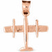 3D Bomber Airplane Charm Pendant 14k Gold Rose Gold 14k