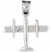 3D Bomber Airplane Charm Pendant 14k Gold White Gold 14k