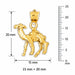 3D Camel Charm Pendant 14k Gold Yellow Gold 14k