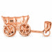 3D Carriage Charm Pendant 14k Gold (3.2 Grams) Rose Gold 14k