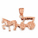 3D Carriage Charm Pendant 14k Gold (4.2 Grams) Rose Gold 14k