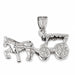 3D Carriage Charm Pendant 14k Gold (4.2 Grams) White Gold 14k