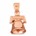 3D Christmas Bell Charm Pendant 14k Gold (2.4 Grams) Rose Gold 14k
