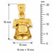 3D Christmas Bell Charm Pendant 14k Gold (2.4 Grams) Yellow Gold 14k