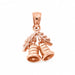 3D Christmas Bell Charm Pendant 14k Gold (2.6 Grams) Rose Gold 14k