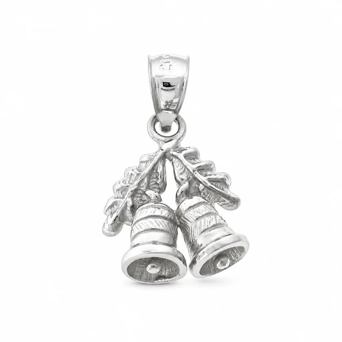 3D Christmas Bell Charm Pendant 14k Gold (2.6 Grams) White Gold 14k