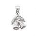 3D Christmas Bell Charm Pendant 14k Gold (2.6 Grams) White Gold 14k