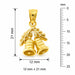 3D Christmas Bell Charm Pendant 14k Gold (2.6 Grams) Yellow Gold 14k
