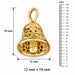 3D Christmas Bell Charm Pendant 14k Gold (2.9 Grams) Yellow Gold 14k