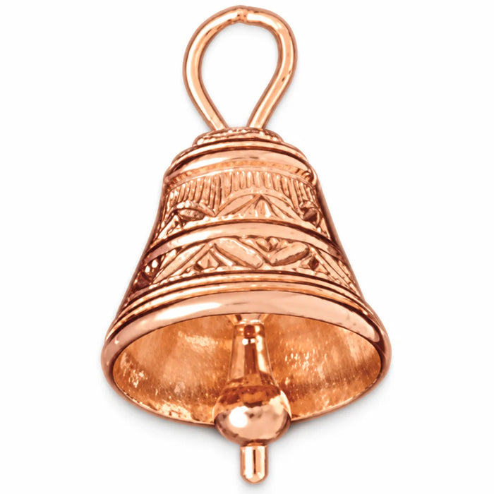 3D Christmas Bell Charm Pendant 14k Gold (3.2 Grams) Rose Gold 14k