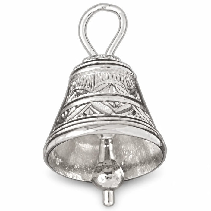 3D Christmas Bell Charm Pendant 14k Gold (3.2 Grams) White Gold 14k