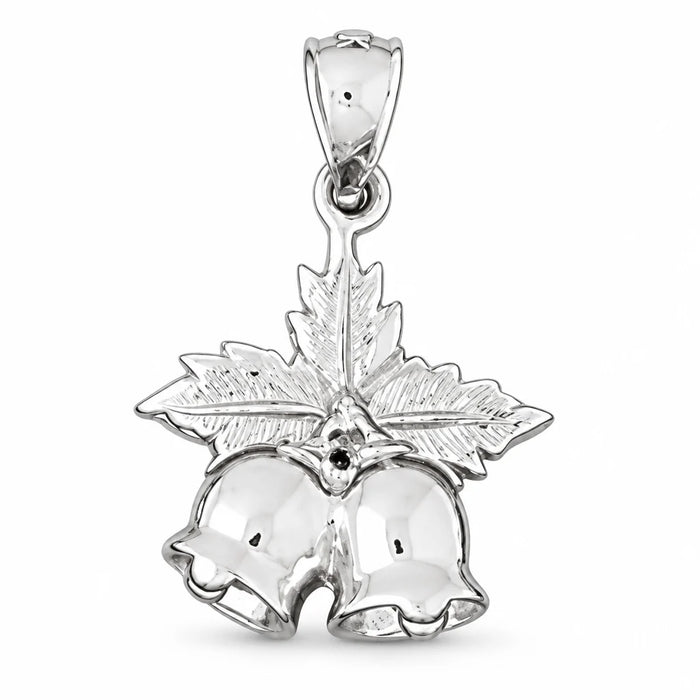 3D Christmas Bell Charm Pendant 14k Gold (3.8 Grams) White Gold 14k