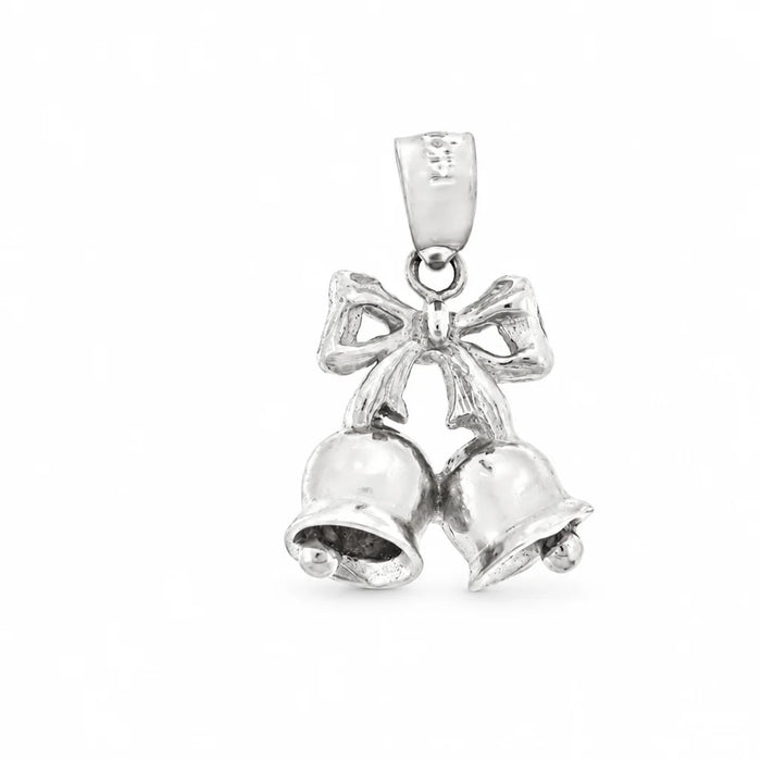 3D Christmas Bell Charm Pendant 14k Gold (3.9 Grams) White Gold 14k