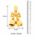 3D Christmas Bell Charm Pendant 14k Gold (3.9 Grams) Yellow Gold 14k