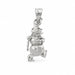 3D Christmas Snowman Charm Pendant 14k Gold White Gold 14k