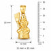 3D Christmas Snowman Charm Pendant 14k Gold (3.8 Grams) Yellow Gold 14k