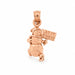 3D Christmas Snowman Charm Pendant 14k Gold (3 Grams) Rose Gold 14k