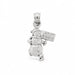 3D Christmas Snowman Charm Pendant 14k Gold (3 Grams) White Gold 14k