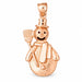 3D Christmas Snowman Charm Pendant 14k Gold (7.7 Grams) Rose Gold 14k