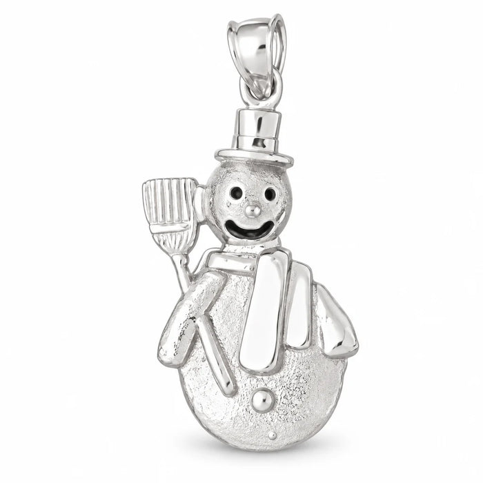 3D Christmas Snowman Charm Pendant 14k Gold (7.7 Grams) White Gold 14k