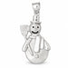 3D Christmas Snowman Charm Pendant 14k Gold (7.7 Grams) White Gold 14k