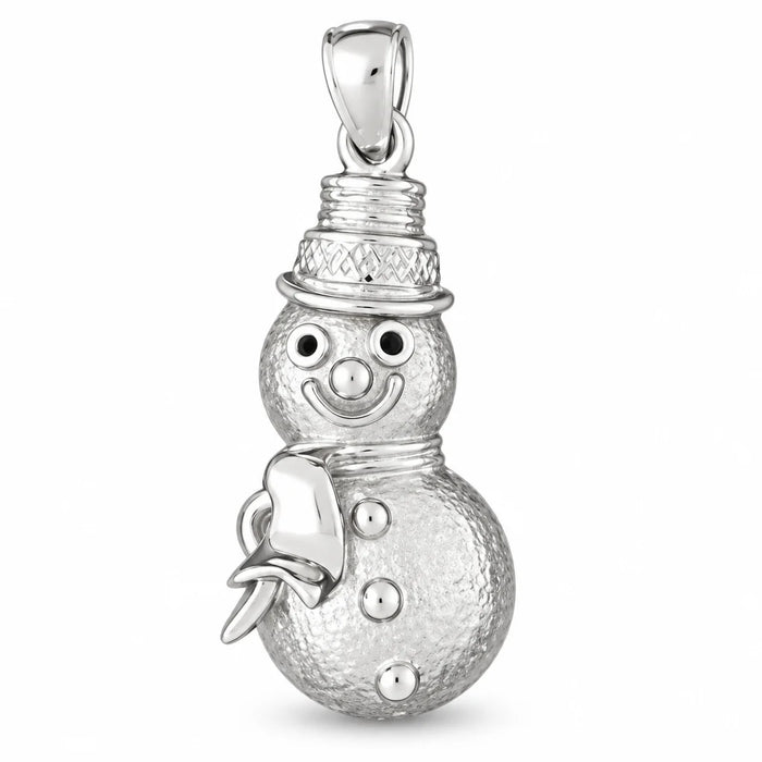 3D Christmas Snowman Charm Pendant 14k Gold (8 Grams) White Gold 14k