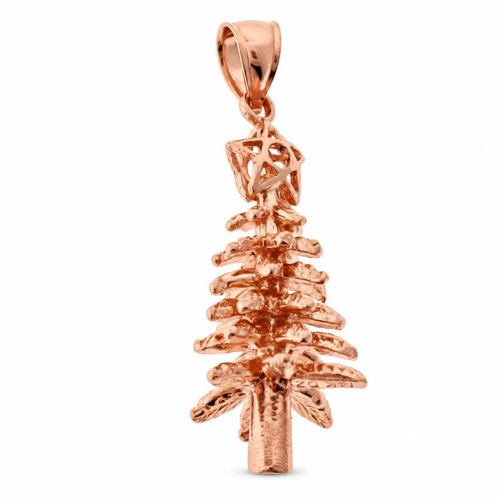 3D Christmas Tree Charm Pendant 14k Gold (4.8 Grams) Rose Gold 14k