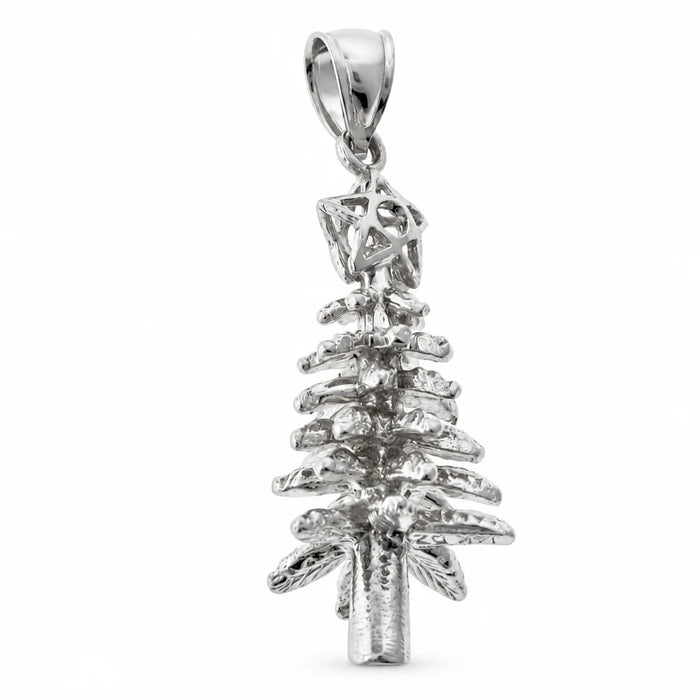 3D Christmas Tree Charm Pendant 14k Gold (4.8 Grams) White Gold 14k