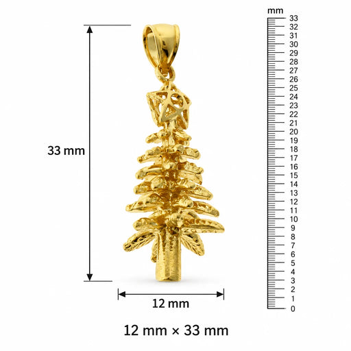 3D Christmas Tree Charm Pendant 14k Gold (4.8 Grams) Yellow Gold 14k