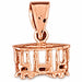 3D Classic Bus Charm Pendant 14k Gold (1.2 Grams) Rose Gold 14k