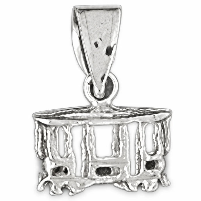 3D Classic Bus Charm Pendant 14k Gold (1.2 Grams) White Gold 14k